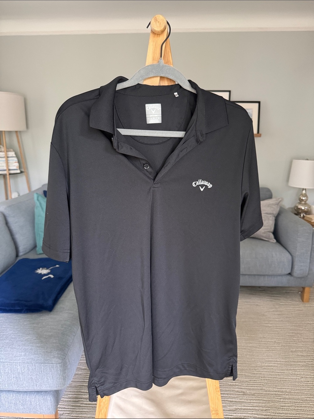 Callaway Black Short-Sleeve Golf Polo